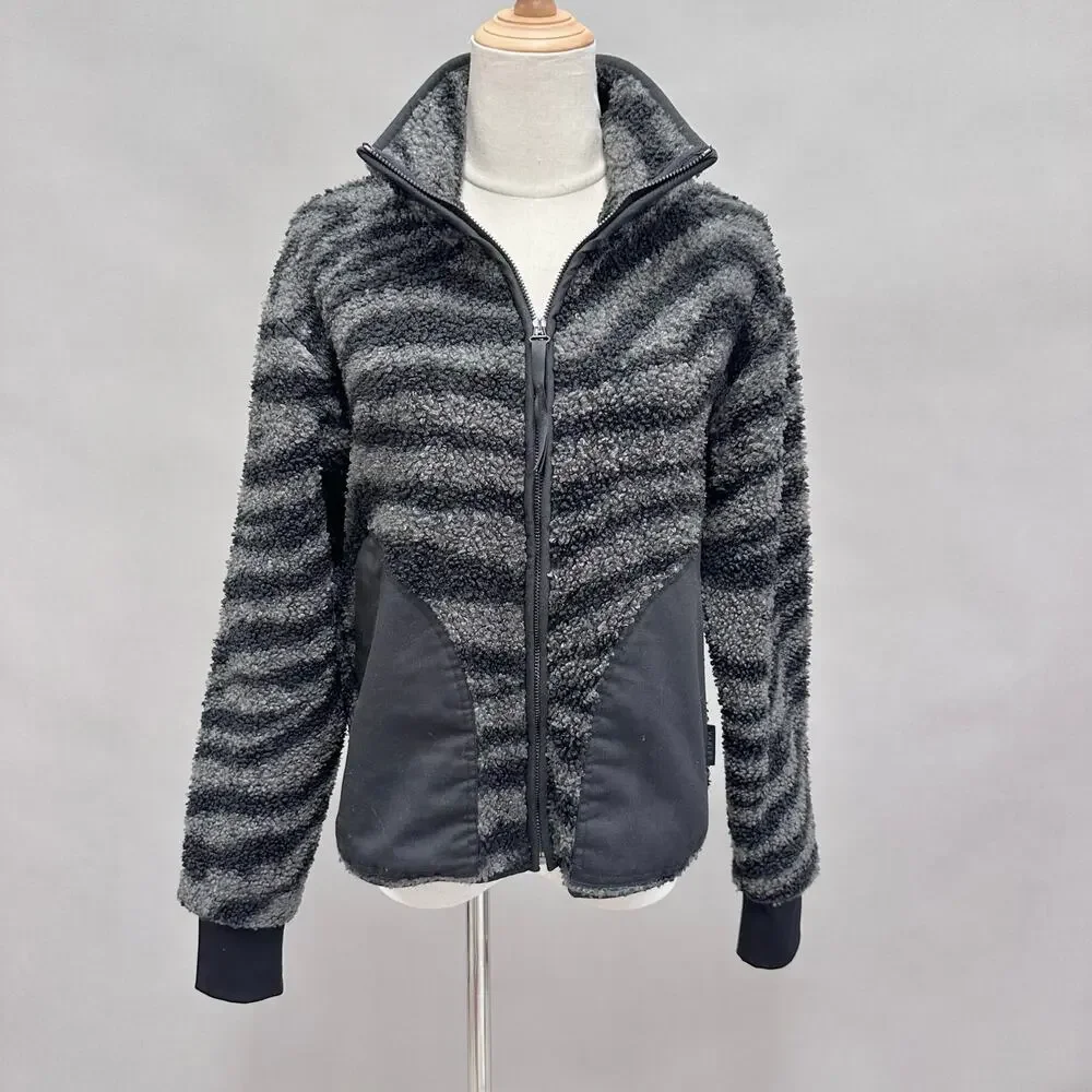 Varley‎ Whitfield Faux Fur Jacket in Gravity Zebra